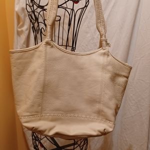 Beige sak leather handbag